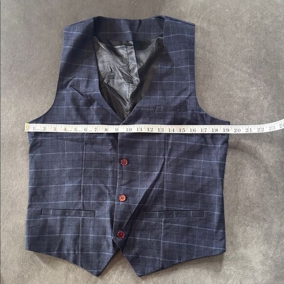 Men’s Plaid 3 Piece Suit One Button Closure Notched Lapel Jacket 34 Pants 32 NWT - Picture 9 of 14